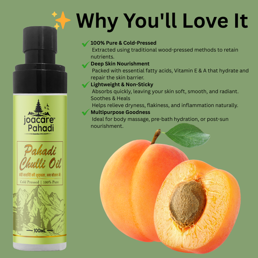 🌿 Pahadi Chulli Veda – Guti (Wild Apricot) Body Nourishment Oil