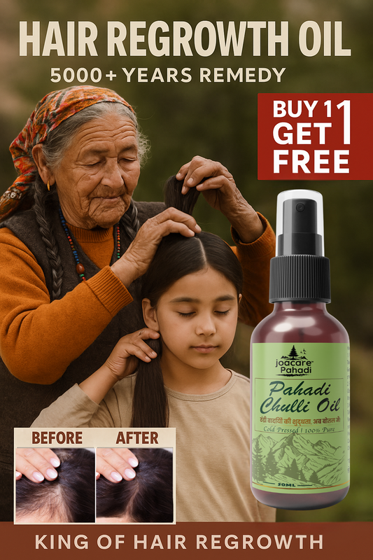 Joacare® Pahadi Chulli Oil – 5000-Year-Old Kinnauri Remedy for Hair Regrowth ( BUY 1 GET 1 FREE)