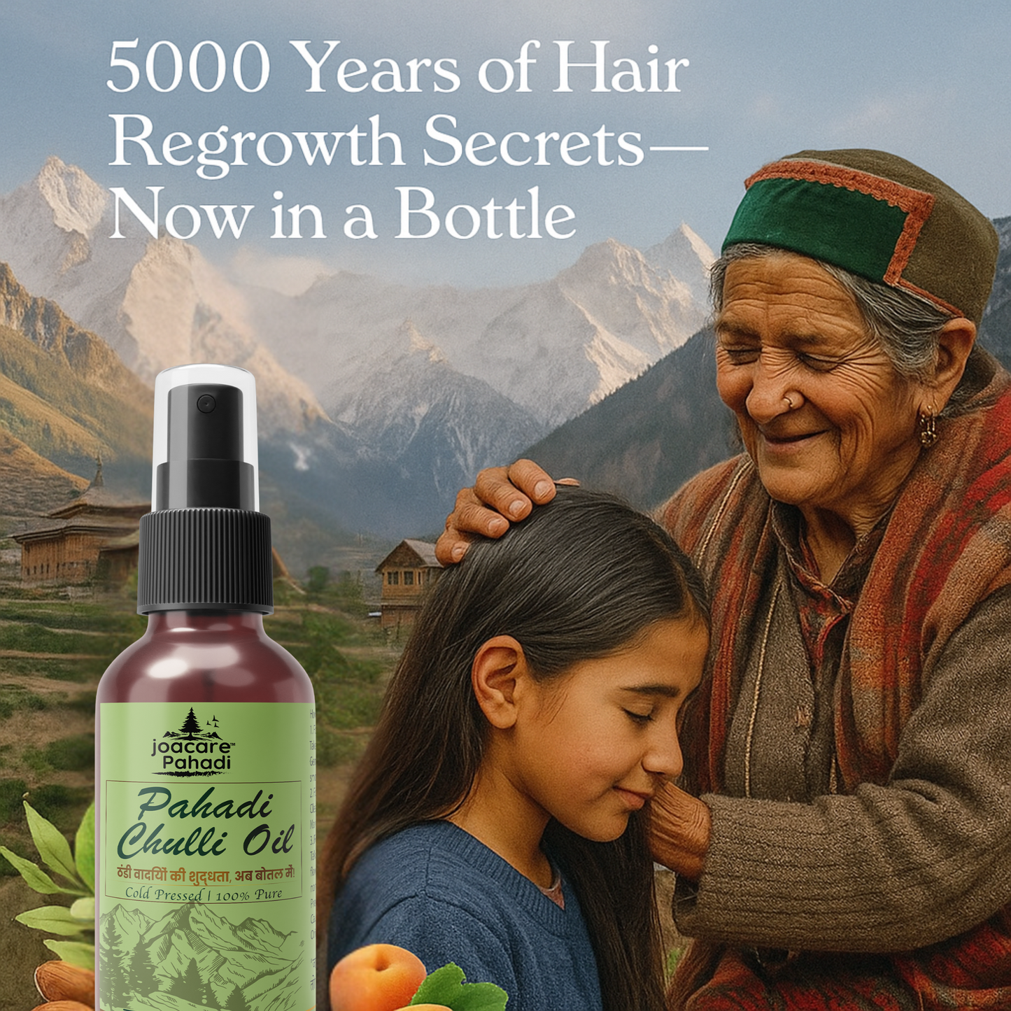 Joacare® Pahadi Chulli Oil – 5000-Year-Old Kinnauri Remedy for Hair Regrowth ( BUY 1 GET 1 FREE)